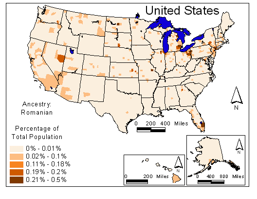 Map of Romanian Ancestry