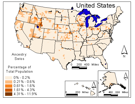 Map of Swiss Ancestry