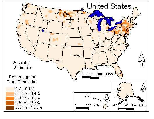 Map of Ukrainian Ancestry